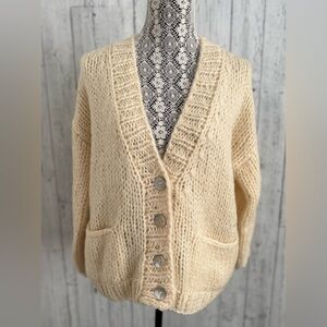 Chicwish Wool Blend Oversized Cardigan, Yellow, EUC, H1